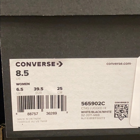 Converse Lugged Hi white NEW - Picture 4 of 5